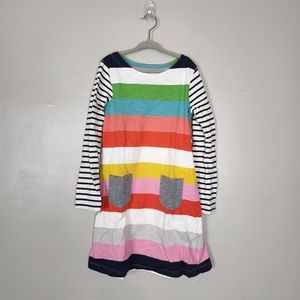mini boden rainbow stripe dress, size 6-7